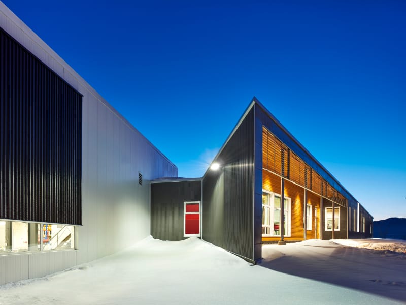 Centre for Northern Mining in Innovation building at twilight