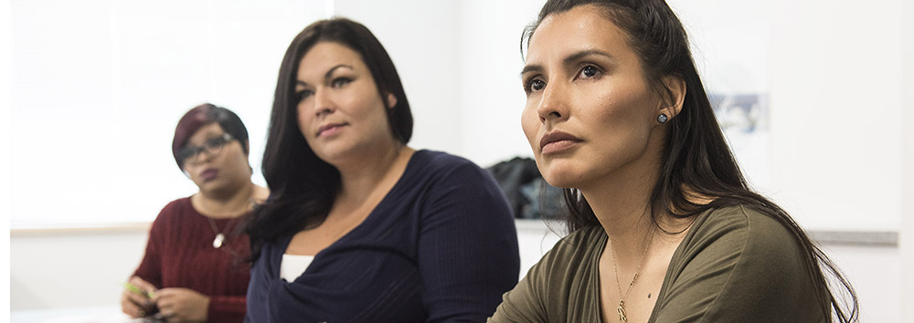 First Nations students in a class room